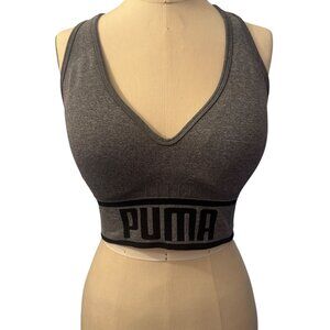 Gray/Black Puma Padded Sport Bra Size Large
